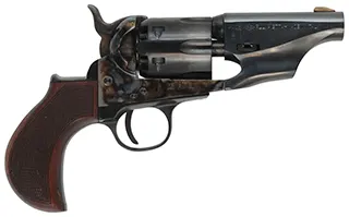 Snub Nose 1861 Colt Army Revolver
.36 caliber, 3" barrel,
bird's head walnut grip, color case hardened frame, 
used,  by Pietta of Italy
